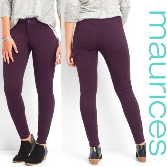 Maurices The Skinny Ponte Ankle Pant Small Purple XS - Picture 1 of 8